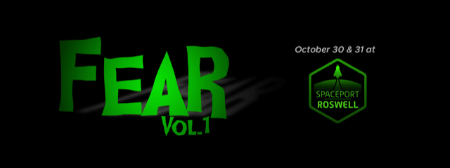 text:Fear vol.1 Spaceoprt Roswell Logo