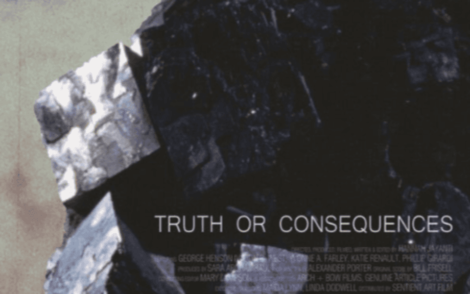 Image of a Rock Scape, with "Truth or Consequences" written with it