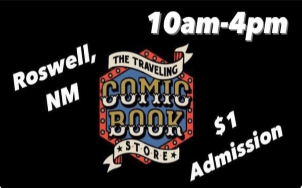 Event Banner with The Traveling Comic Book Store logo