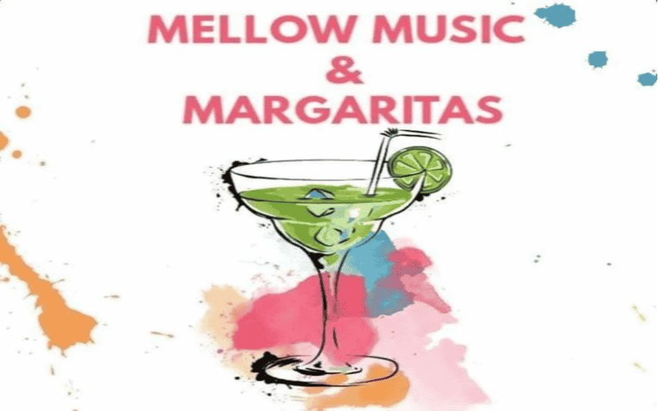 Music & Margaritas banner with a margarita glass graphic