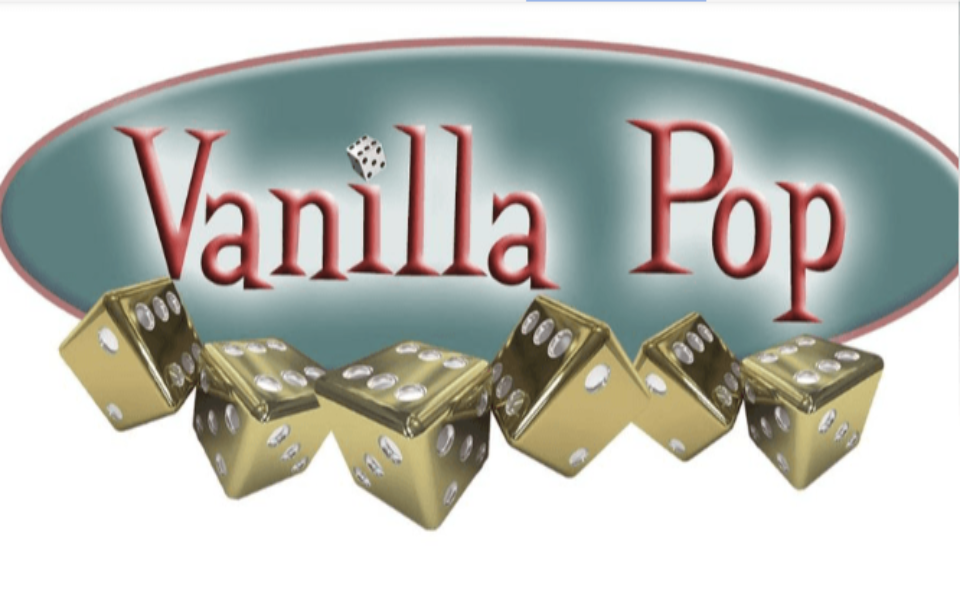 Vanilla Pop banner with dice