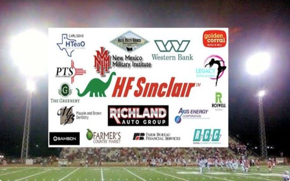 HF Sinclair Wool Bowl banner with logos of sponsors