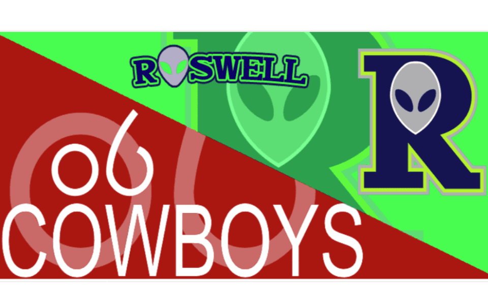 The Roswell Invaders and the Alpine Cowboys logos pictured together