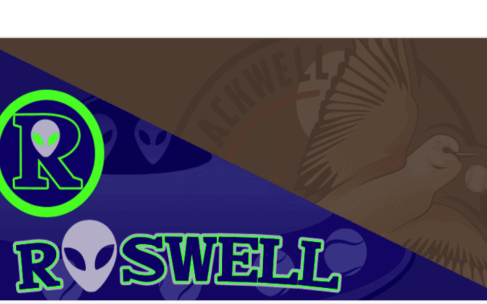 Roswell Invaders and the Blackwell Flycatchers logos pictured next to each other