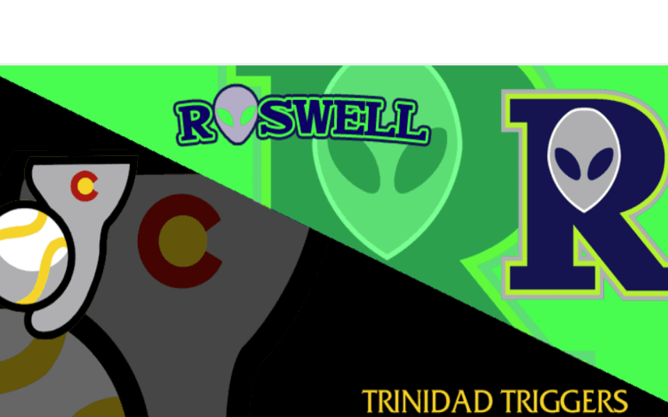 Roswell Invaders and Trinidad Triggers logos pictured next to each other