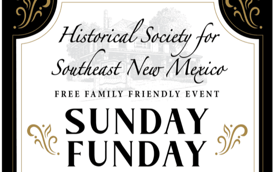 An event flyer for the Historical Museum, has event text for "Sunday Funday" on it