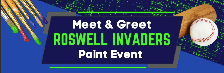 Meet and Greet the Roswell Invaders with baseball bats and baseballs