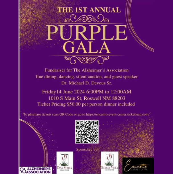 The 1st Annual Purple Gala with date and time