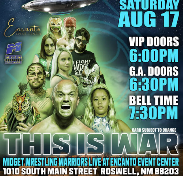 This is war midget wrestling with date and times